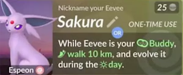 Nickname your Eevee