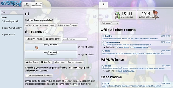 Pokemon Showdown - Building team