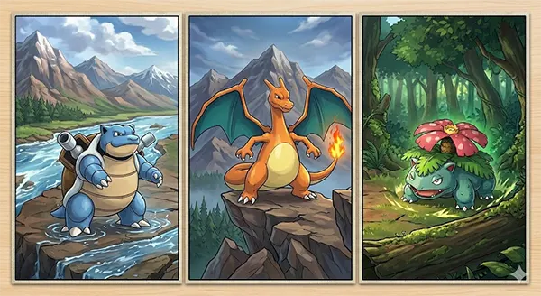Blastoise vs Charizard vs Venusaur